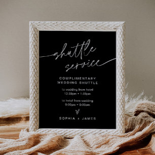 NOIR Wedding Shuttle Service Sign