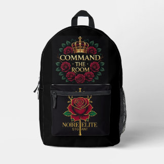 Noire Élité Royal Rose Crown Backpack –Bold Luxury