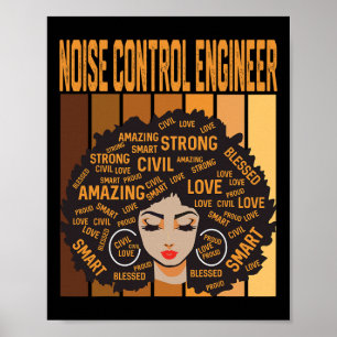 Noise Control Engineer Powerful Black History Mont Poster