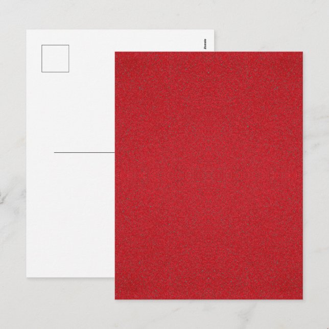 Noise-Effect Tomato Red Holiday Postcard (Custom) (Front/Back)