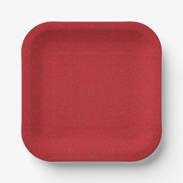 Noise-Effect Tomato Red Paper Plate – Customisable (Front)