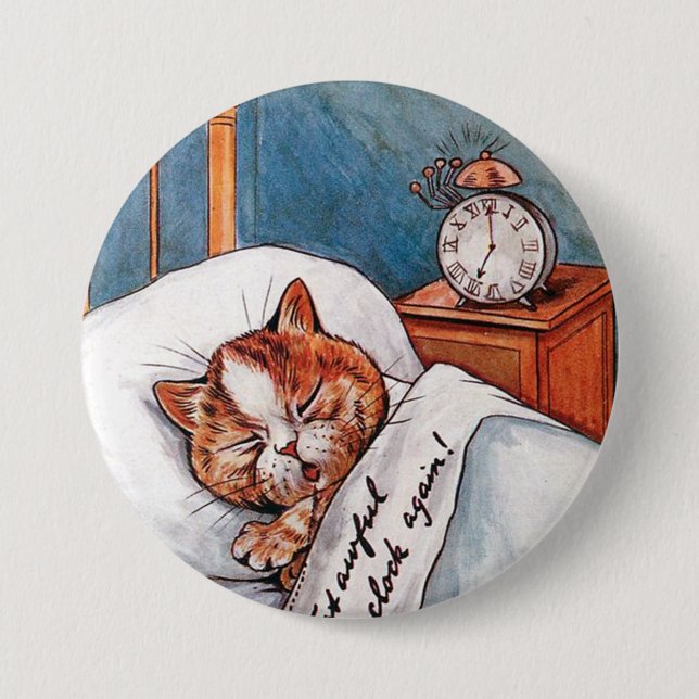 Noisy Alarm Clock, Louis Wain 7.5 Cm Round Badge (Front)