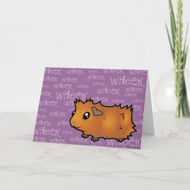 Noisy Guinea Pig (scruffy) Card (Front)