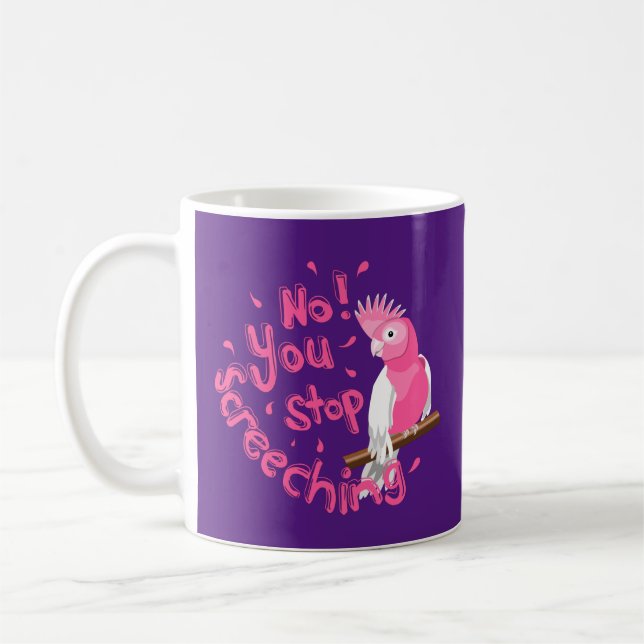 Noisy Pink Galah Coffee Mug (Left)