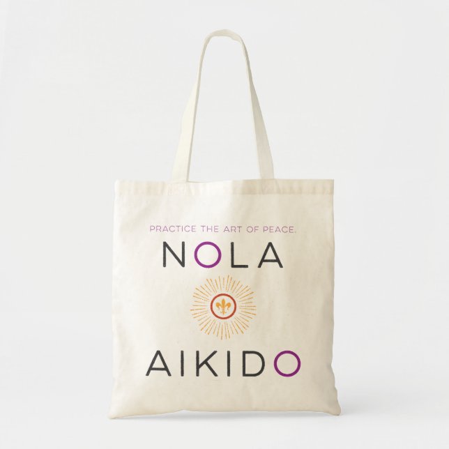NOLA Aikido Tote Bag - Purple and Orange (Front)