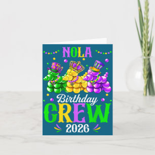 Nola Birthday Crew 2026 New Orleans Mardi Gras Car Card
