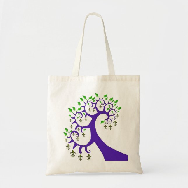 NOLA FLEUR DE LIS TREE TOTE BAG (Front)
