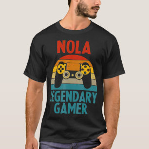 NOLA Gift Name Personalised Funny Gaming Geek Birt T-Shirt