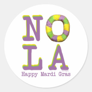 NOLA King Cake Classic Round Sticker