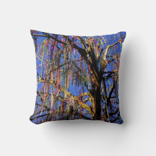 nola mardi gras beads new orleans photography cushion