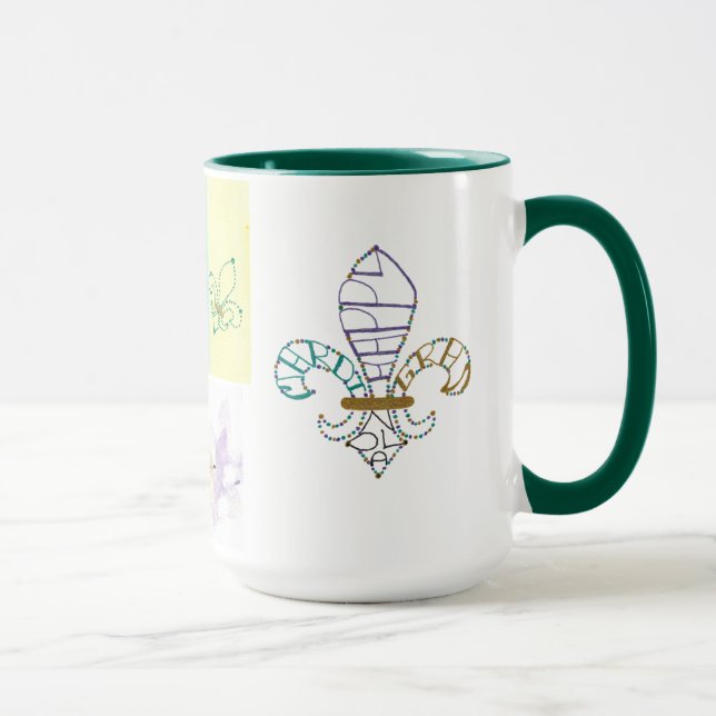 NOLA Mardi Gras Fleur de Lis Artistic Design Mug (Right)