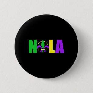 Nola New Orleans Louisiana 504 Fleur-de-lis Mardi 6 Cm Round Badge