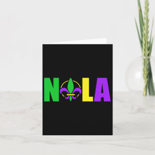 Nola New Orleans Louisiana 504 Fleur-de-lis Mardi Card