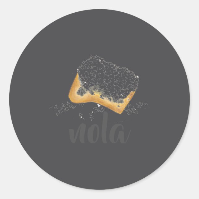 Nola New Orleans Louisiana Beignet Pastry Beignets Classic Round Sticker (Front)