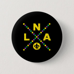 Nola New Orleans Louisiana Jester Funny Mardi Gras 6 Cm Round Badge