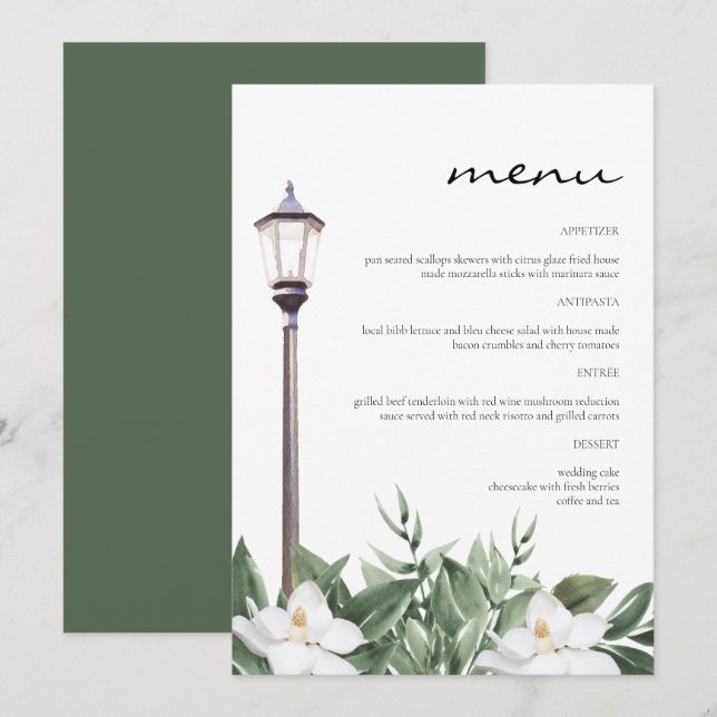 NOLA New Orleans Magnolia 5x7" Let's Eat Menu (Front/Back)