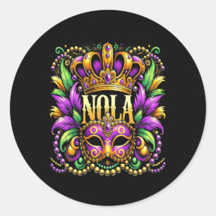 Nola New Orleans Mardi Gras 2025  Classic Round Sticker