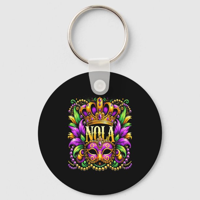 Nola New Orleans Mardi Gras 2025  Key Ring (Front)