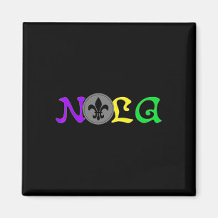 Nola New Orleans Mardi Gras 504  Magnet