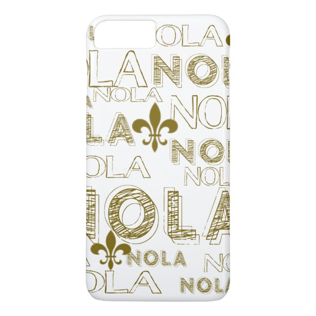 NOLA NOLA NOLA Gold Fleur-de-lis Case-Mate iPhone Case (Back)