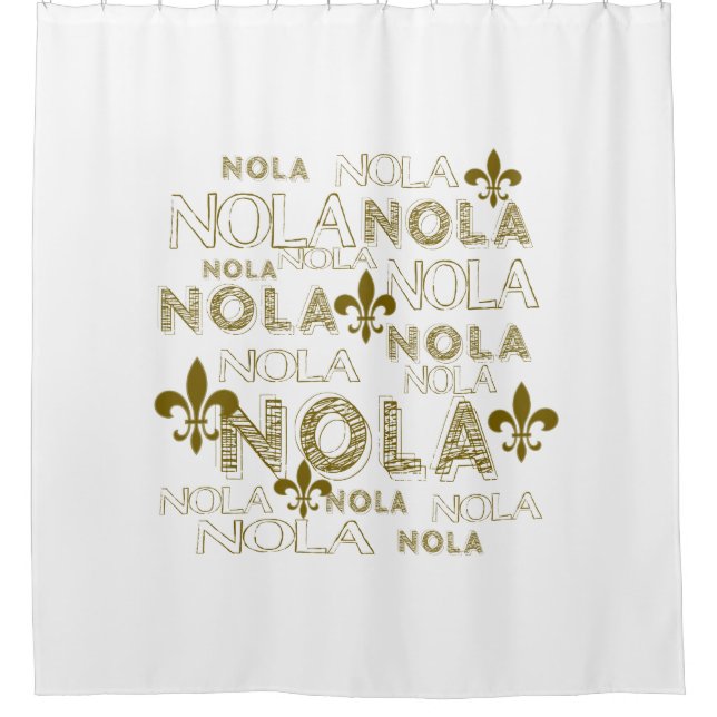 NOLA NOLA NOLA Gold Shower Curtain (Front)