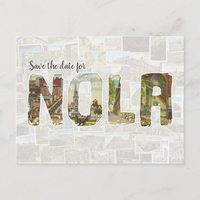 NOLA save the date postcard (Front)