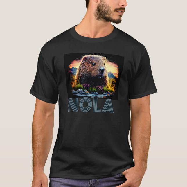 Nola Saying New Orleans Mardi Gras Nutria Rat  6 T-Shirt (Front)