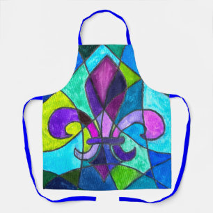 NOLA Series Blue Mosaic All-Over Print Apron