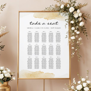 NOLA Yellow Watercolor Wedding Seating Chart