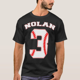 Nolan Baseball Name Three Years 3rd Birthday Numbe T-Shirt