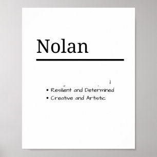 Nolan, Boy Personalised Name Definition Poster