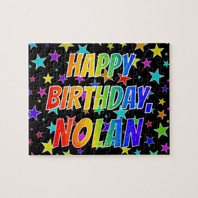 "NOLAN" First Name, Fun "HAPPY BIRTHDAY" Jigsaw Puzzle (Horizontal)