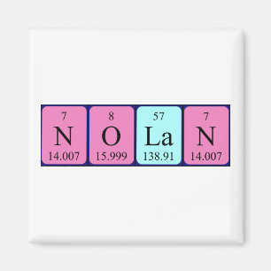 Nolan periodic table name magnet