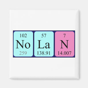 Nolan periodic table name magnet