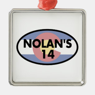 Nolan's 14 Colorado Flag Oval Metal Ornament