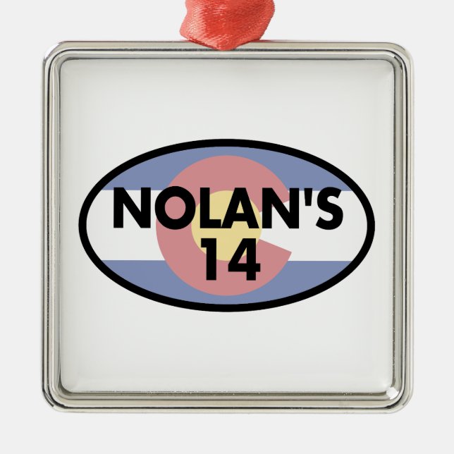 Nolan's 14 Colorado Flag Oval Metal Ornament (Front)