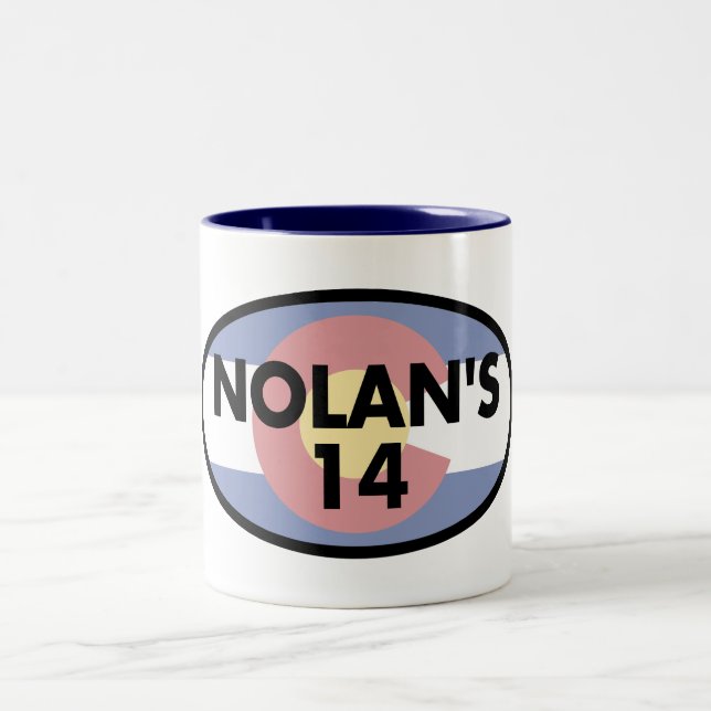 Nolan's 14 Colorado Flag Oval Two-Tone Coffee Mug (Center)