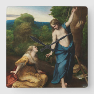 Noli me tangere square wall clock