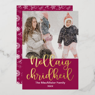 Nollaig Chridheil, Scots Gaelic Merry Christmas Foil Holiday Card