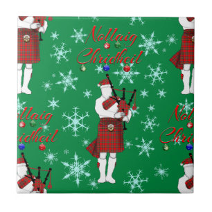 Nollaig Chridheil Scottish Merry Christmas Scottis Ceramic Tile