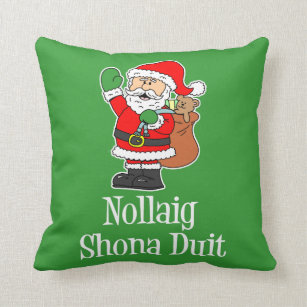 Nollaig Shona Duit Irish Christmas Santa Cushion