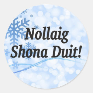 Nollaig Shona Duit! Merry Christmas in Irish bf Classic Round Sticker