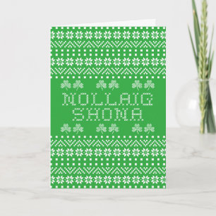 Nollaig Shona Irish Gaelic Happy Christmas Holiday Card