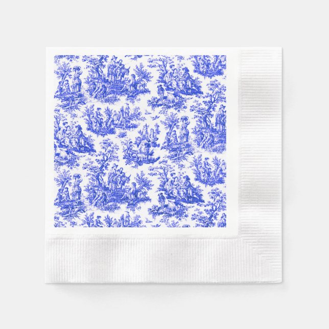 NOMADESAUSTRALIENS  blue toile de Jouy Napkin (Front)