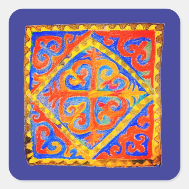 Nomadic art square sticker (Front)