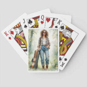 Nomadic musicians in the enchanted forest playing cards