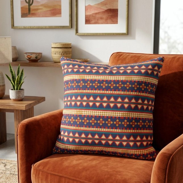 Nomadic Threads | Aztec Pattern Throw Pillow (Creator Uploaded)