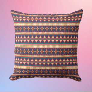 Nomadic Threads   Aztec Pattern Throw Pillow