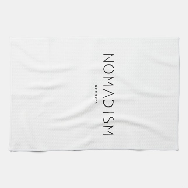 Nomadism Records Black Logo Tea Towel (Horizontal)