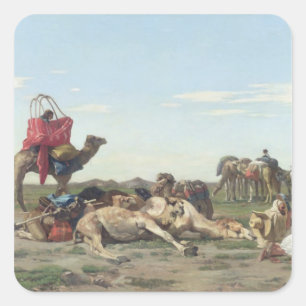 Nomads in the Desert, 1861 Square Sticker